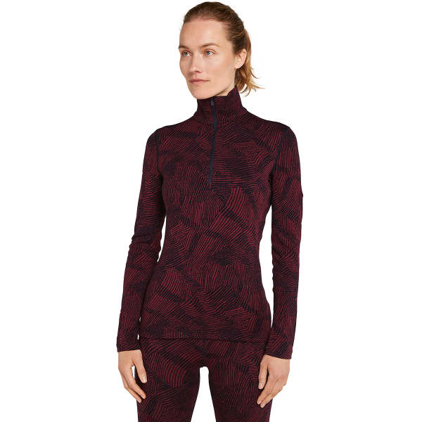 T-shirt thermique ICEBREAKER W 260 VERTEX LS HALF ZIP BLACK/PORT/J