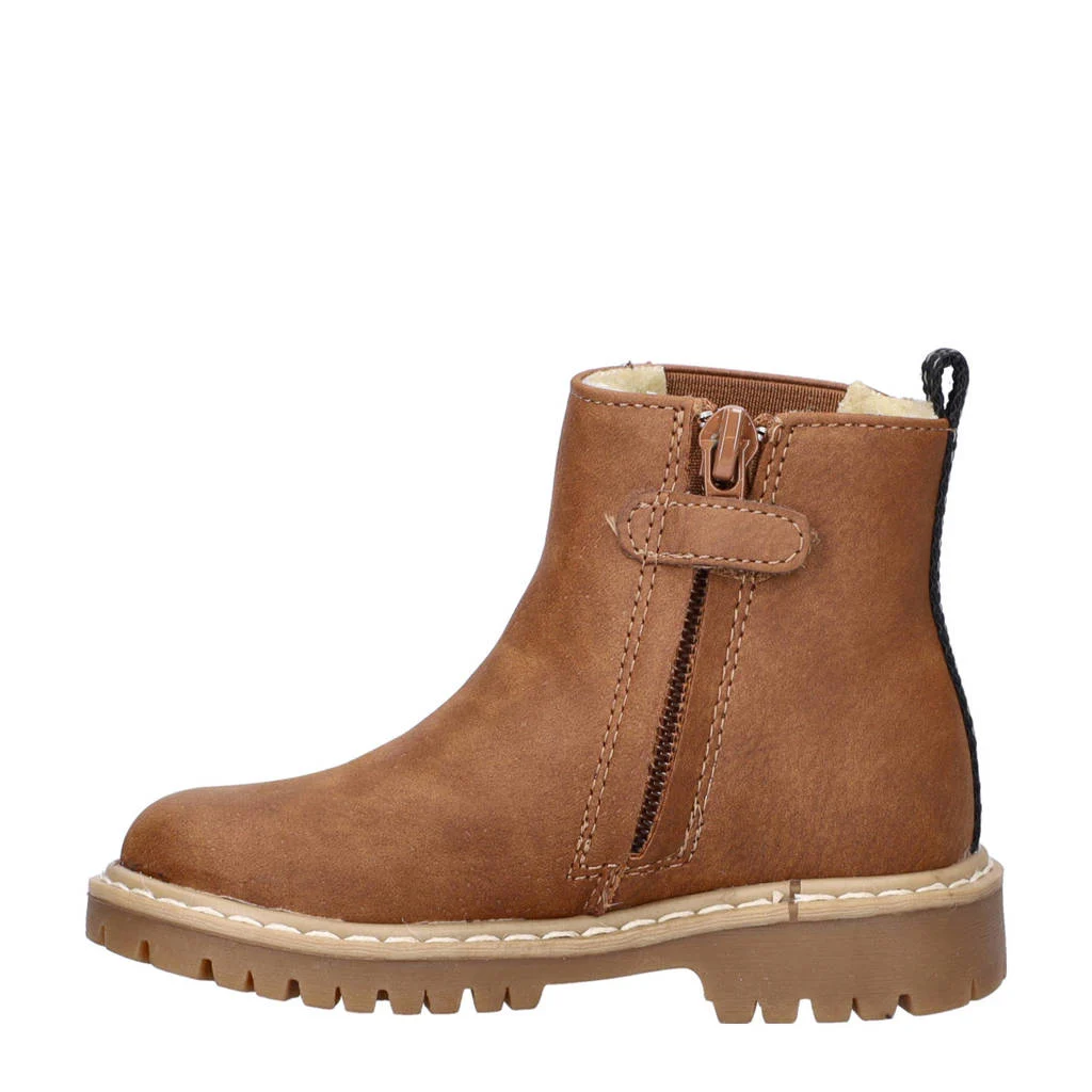 Nelson Kids gevoerde enkelboots cognac