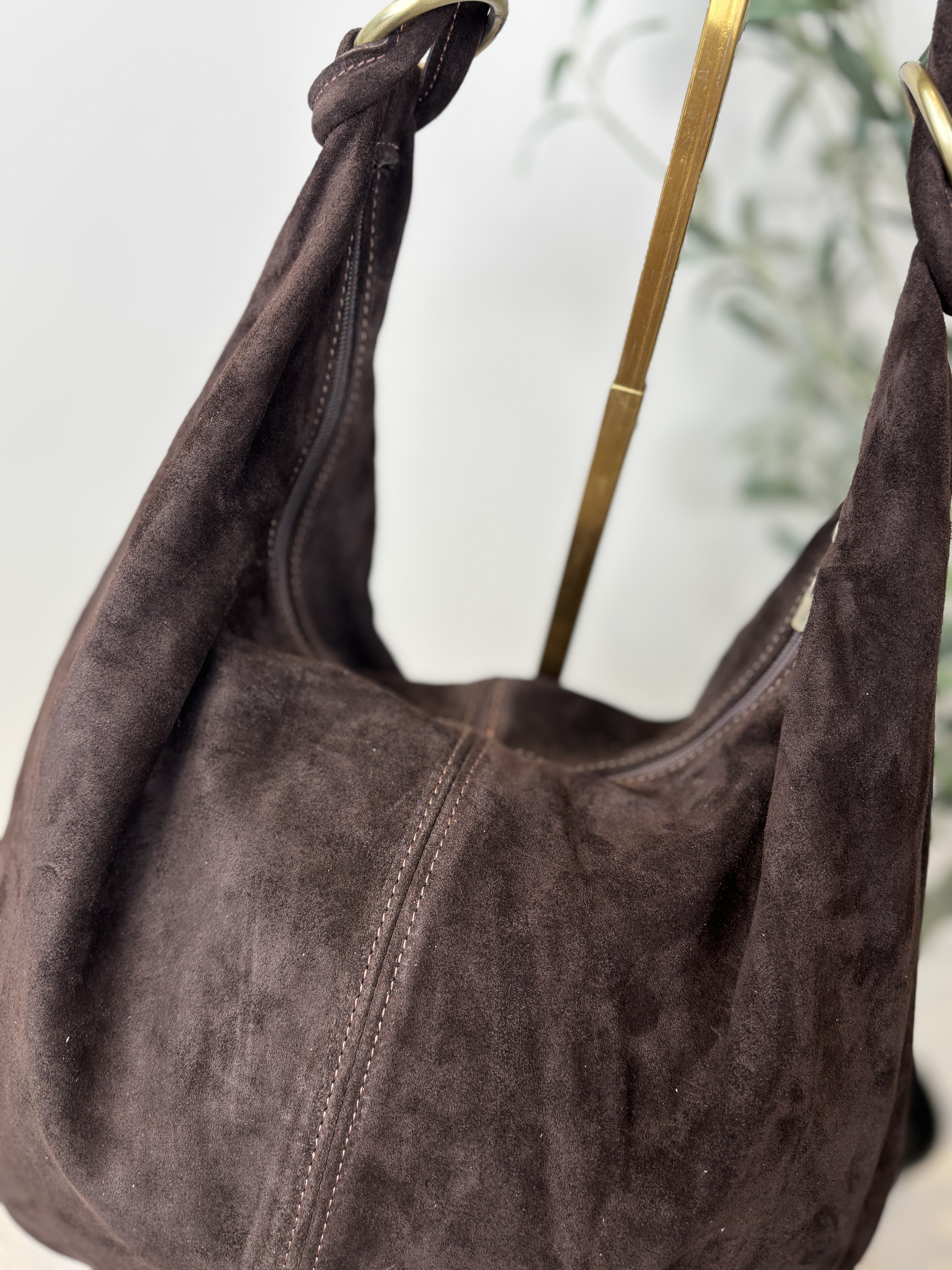 Suez Schoudertas - Suede Donker Bruin