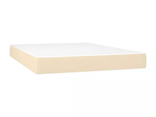Sommier tapissier avec matelas et LED Crème 140x190 cm Tissu
