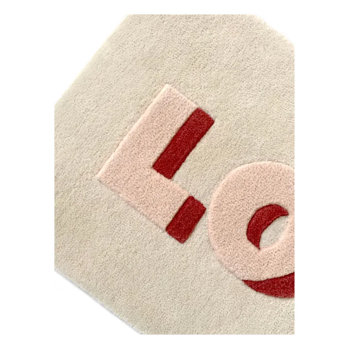 Maison Deux Tapis Love en laine | Rose