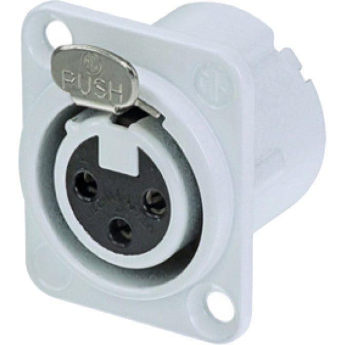Neutrik NC3FD-LX-WT 3p. XLR chassisdeel female wit
