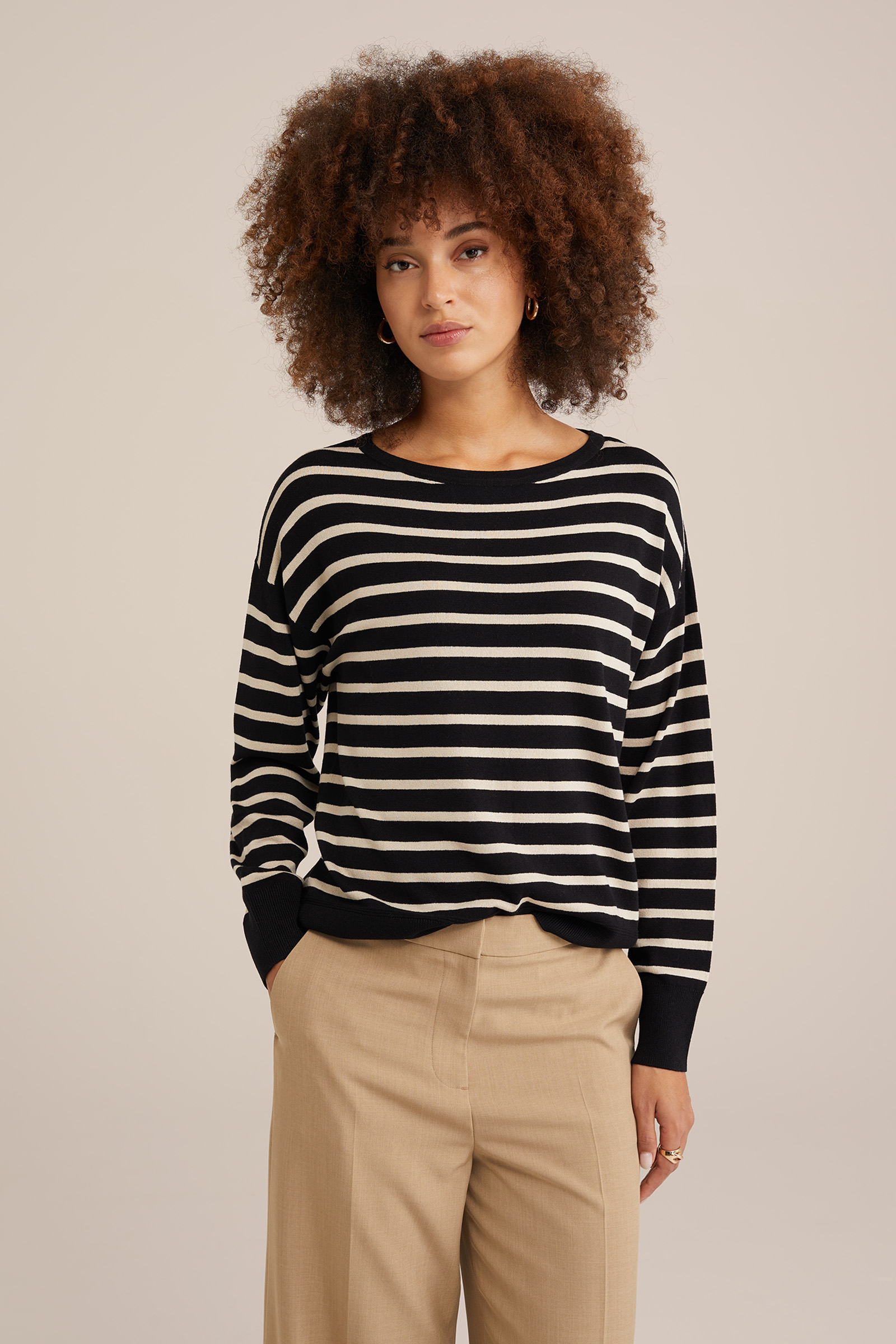 trui met dessin WE Fashion Zwart