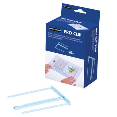 Bankers Box Pro - 20 clips pour archives - bleu clair - Fellowes