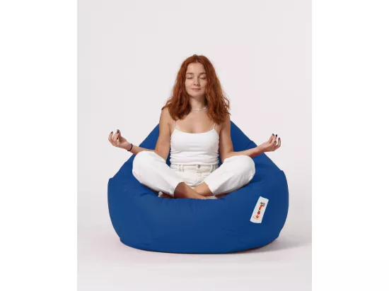 Pouf poire bleu Premium XXL