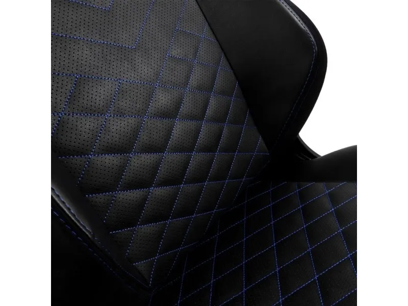 Noblechairs Hero - Stol - ergonomisk - armstøtter - T-formet - vippe - drejeled - aluminium, polyurethan, stål, memory foam, polyuretan vegan falsk læder - sort, blå