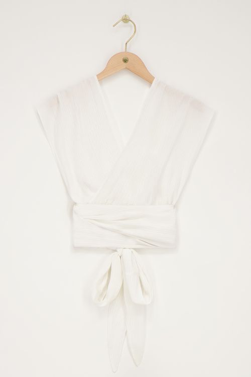 Witte multiway top met lurex