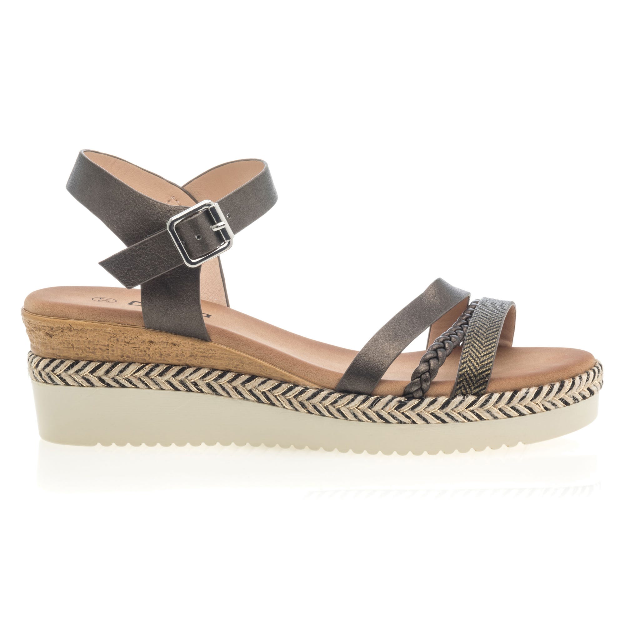 Sandales à talon compensé Femme bronze