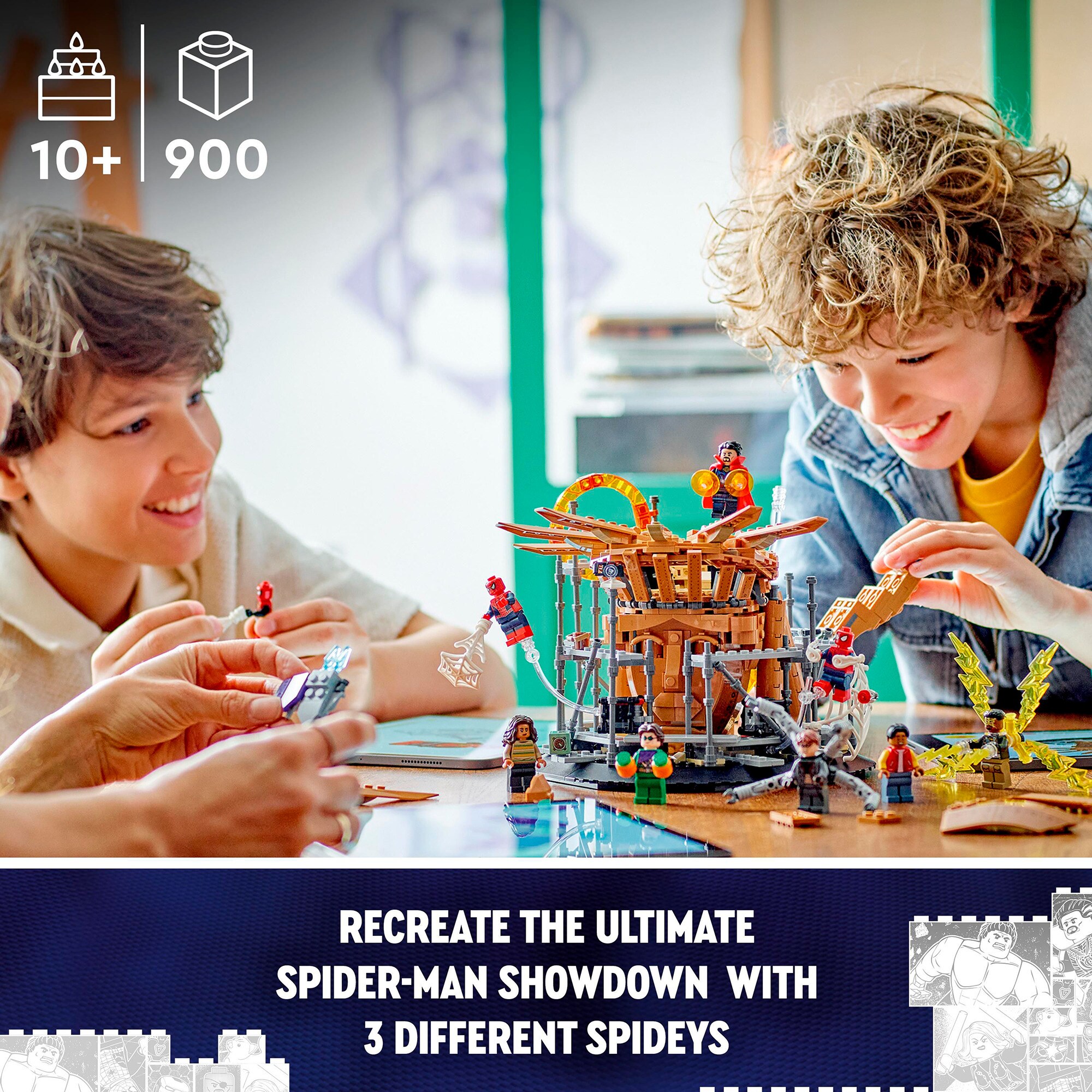LEGO Konstruktionsspielzeug Marvel Super Heroes Spider-Mans großer Showdowns