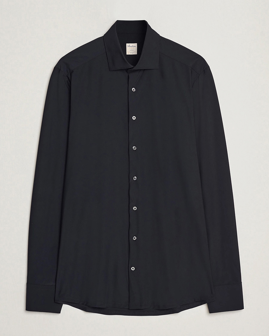Stenströms Slimline Stretch Jersey Shirt Black