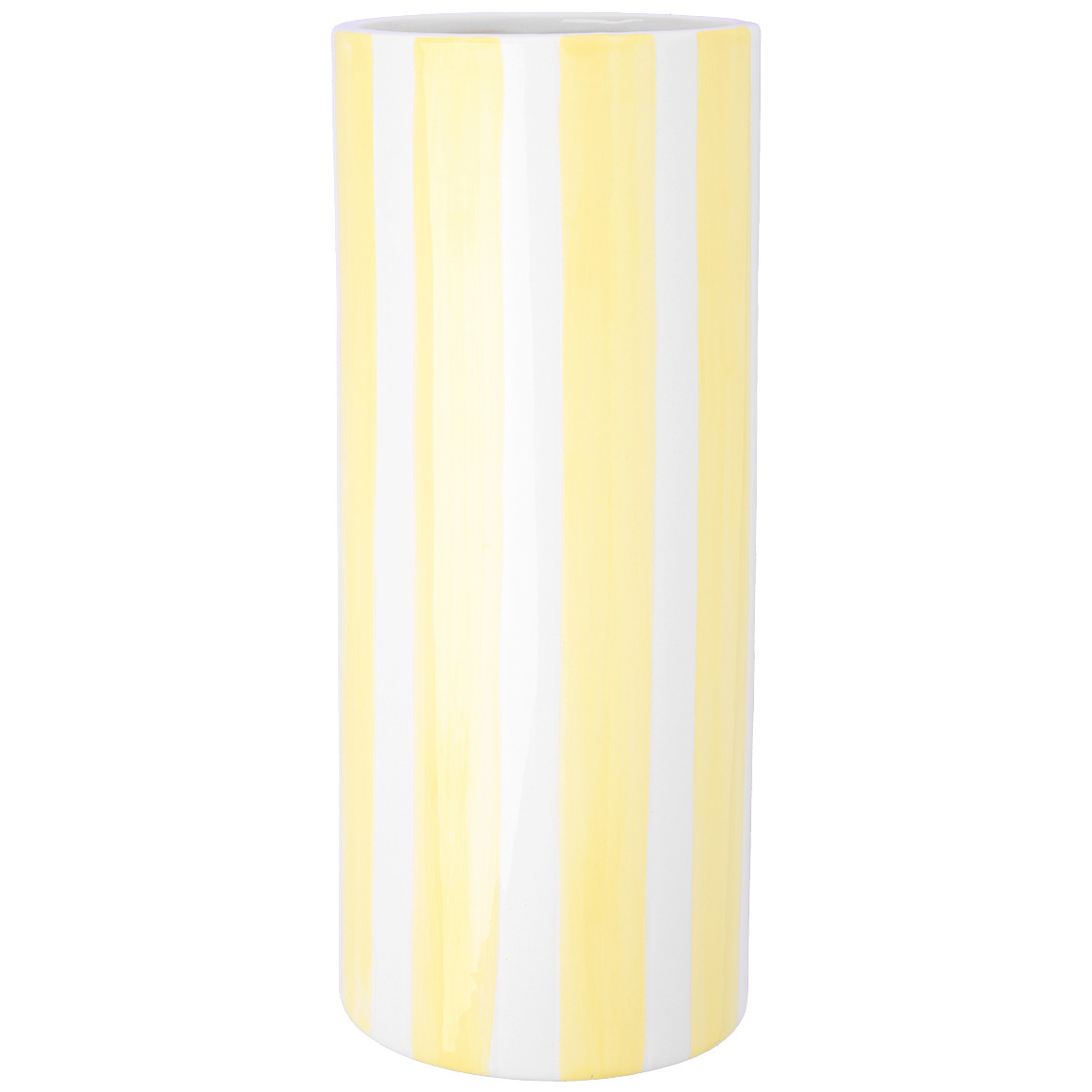 Vase mit Streifen gelb / weiss