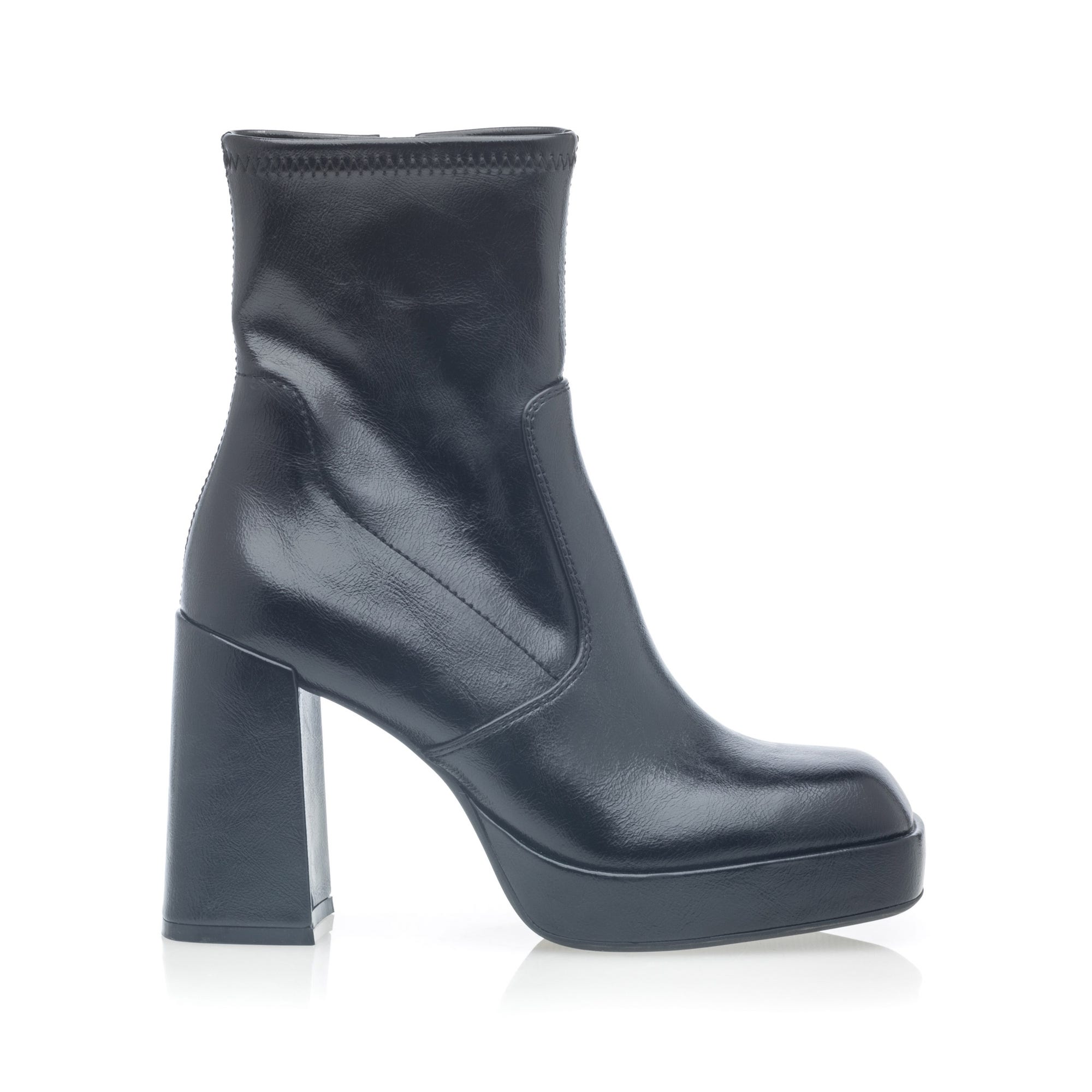 Bottines à talon Femme noir vernis