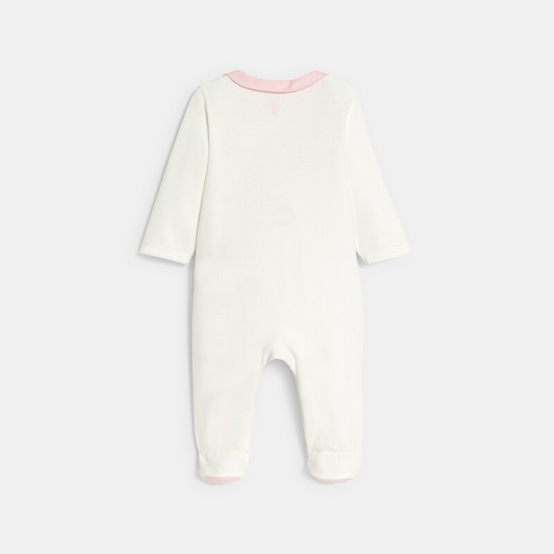 Dors-bien velours animaux de la forêt blanc bébé fille Blanc