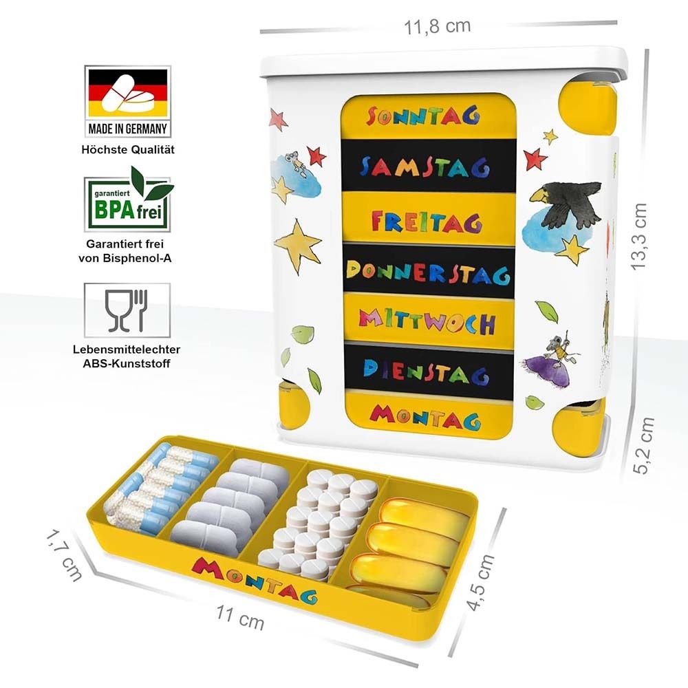 Kerpers® Pillendose 7 Tage mit je 4 Fächer „Basic“ Janosch