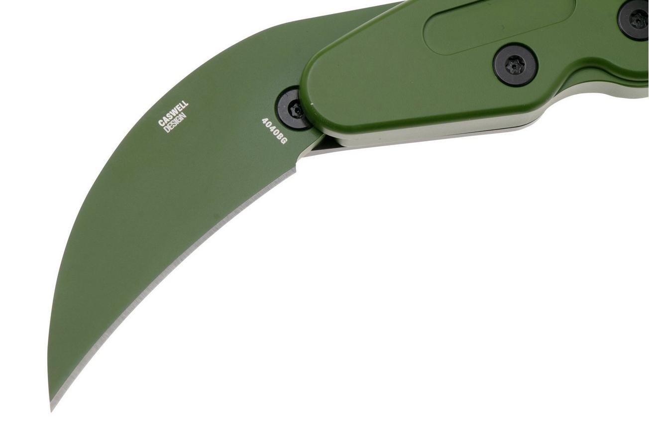 CRKT Provoke 4040BG Bright Green Cerakote D2, Multicam Bright Green Aluminum, Kinematic Karambit zakmes, Joe Caswell design