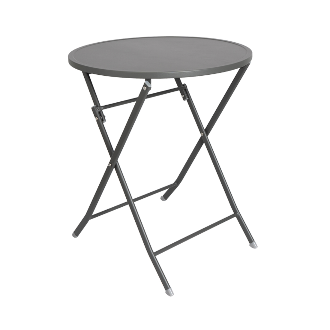CONTINI Gartentisch Rund Ø62 mit 2 Stühlen Metall anthrazit
