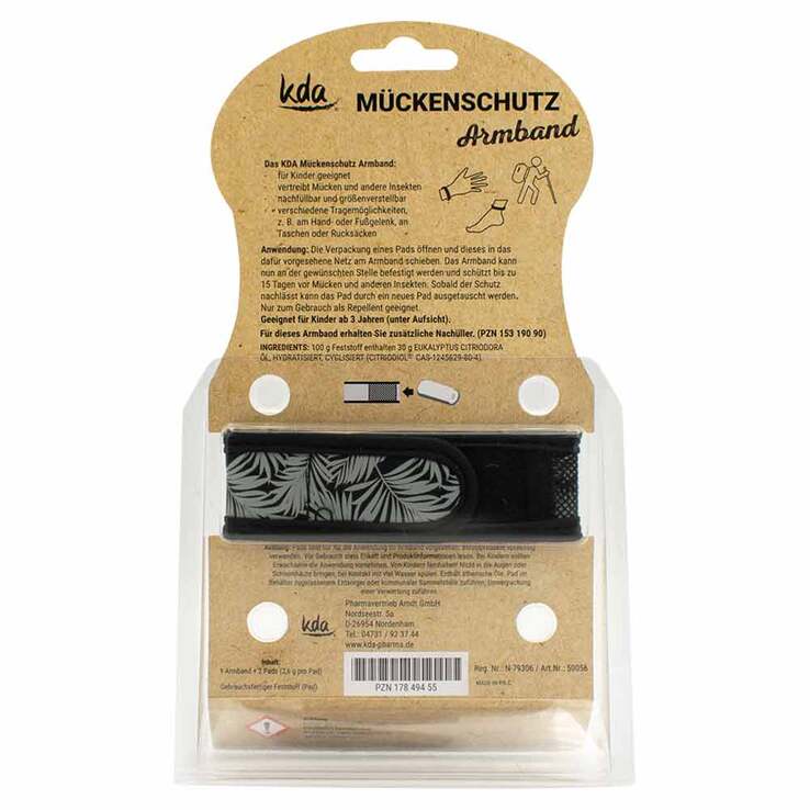 Mückenschutz Armband Blätter grau, 1 St