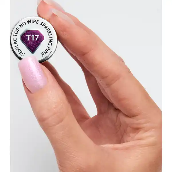UV-Nagellack T17 Top Coat No Wipe Sparkling Pink