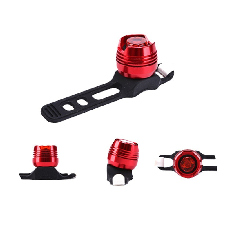 Fahrrad Alu Warnlicht Velo LED Rücklicht mit Gummi Band (inkl. 2x CR2032 Batterien) - Rot