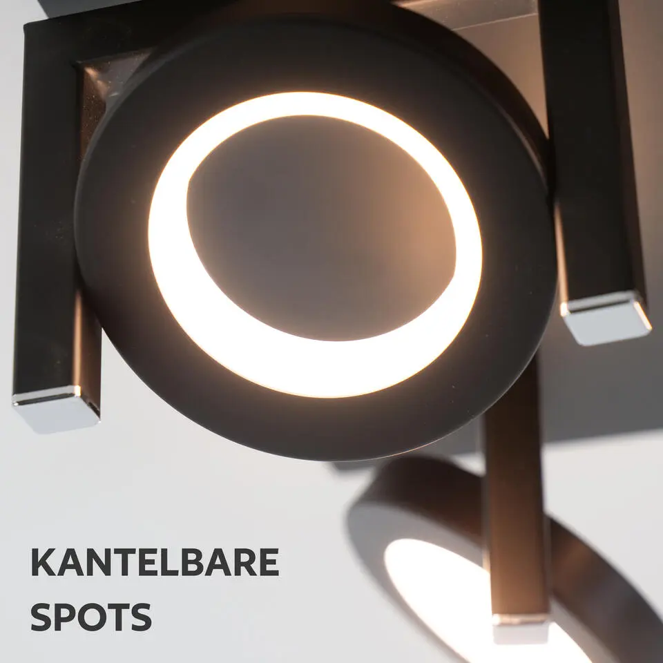 EGLO Trastanello Opbouwspot - LED - 4 lichts - Zwart