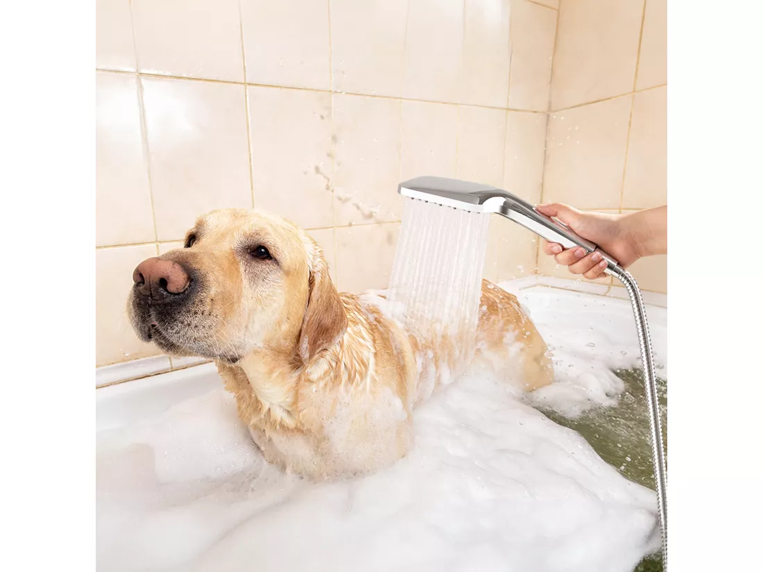 AURALUM MAX Pommeau de Douche Haute Pression+Tuyau de 1,5m en Inox,Avec 3 Modes de Jet,Pulvérisateur Douche Anti-Calcaire Pommeau,Chromé