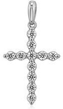 Laboratorium gegroeide diamanten hanger kruis, witgoud of platina