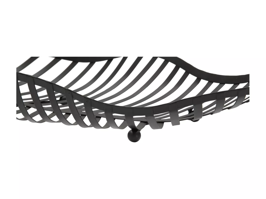 Lot de 2 porte-objets en métal noir 61x25x7,5-55x20x7,5 cm