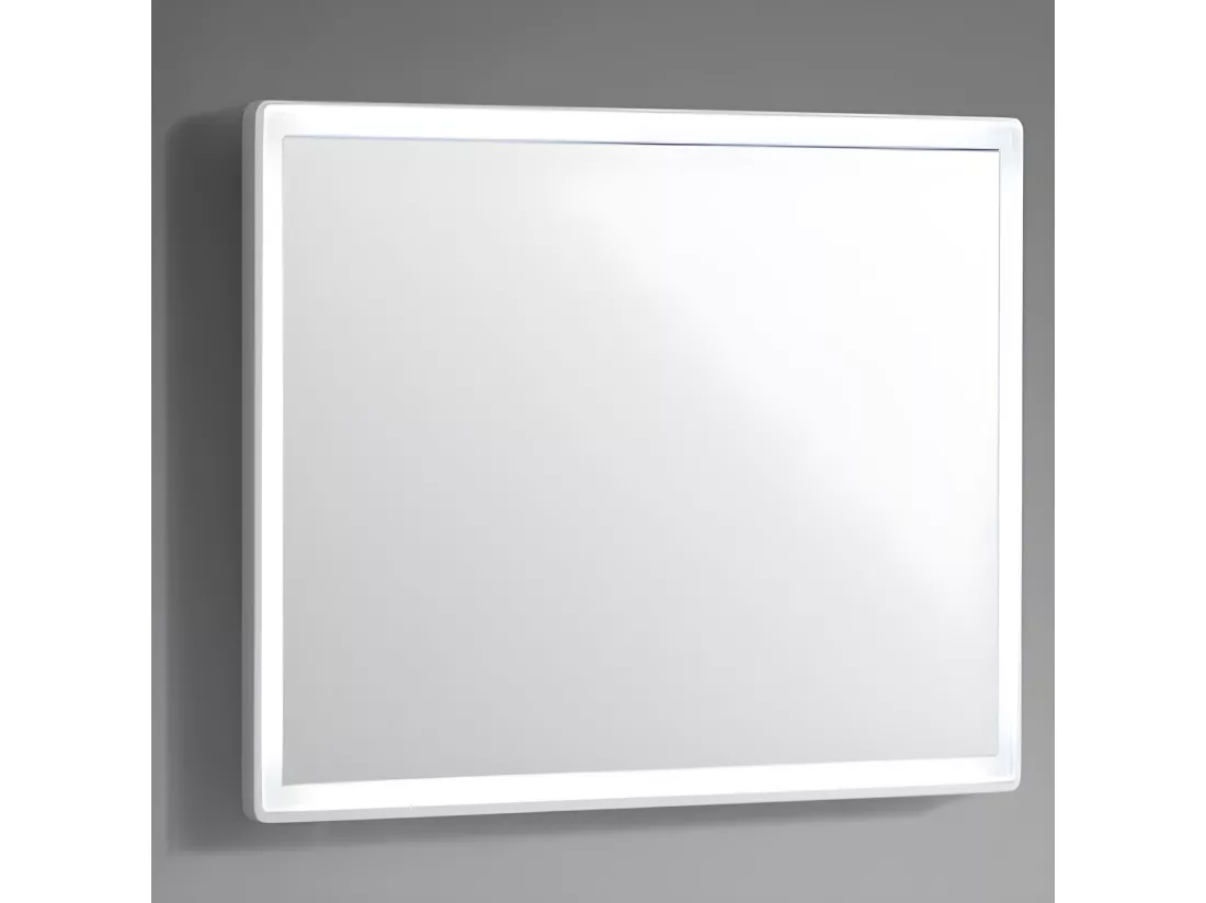 Miroir LED 80 cm finition blanc