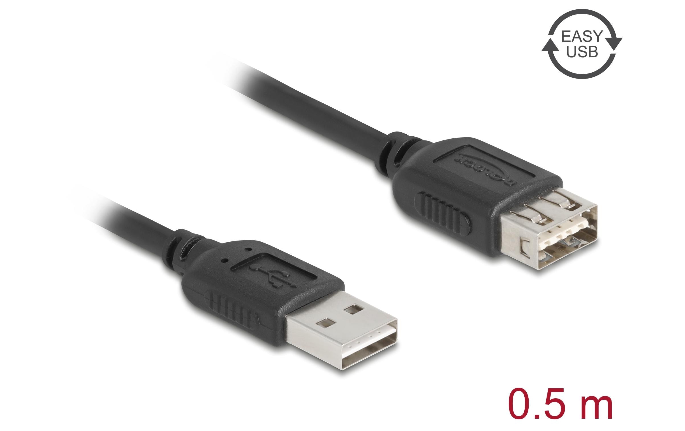 USB 2.0-Verlängerungskabel USB A - USB A 0.5 mKompakte Lösung für USB Erweiterung