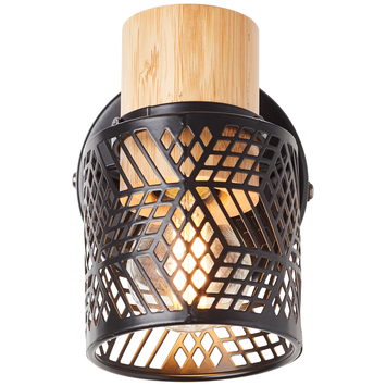 Brilliant wandspot Santy zwart/bamboe