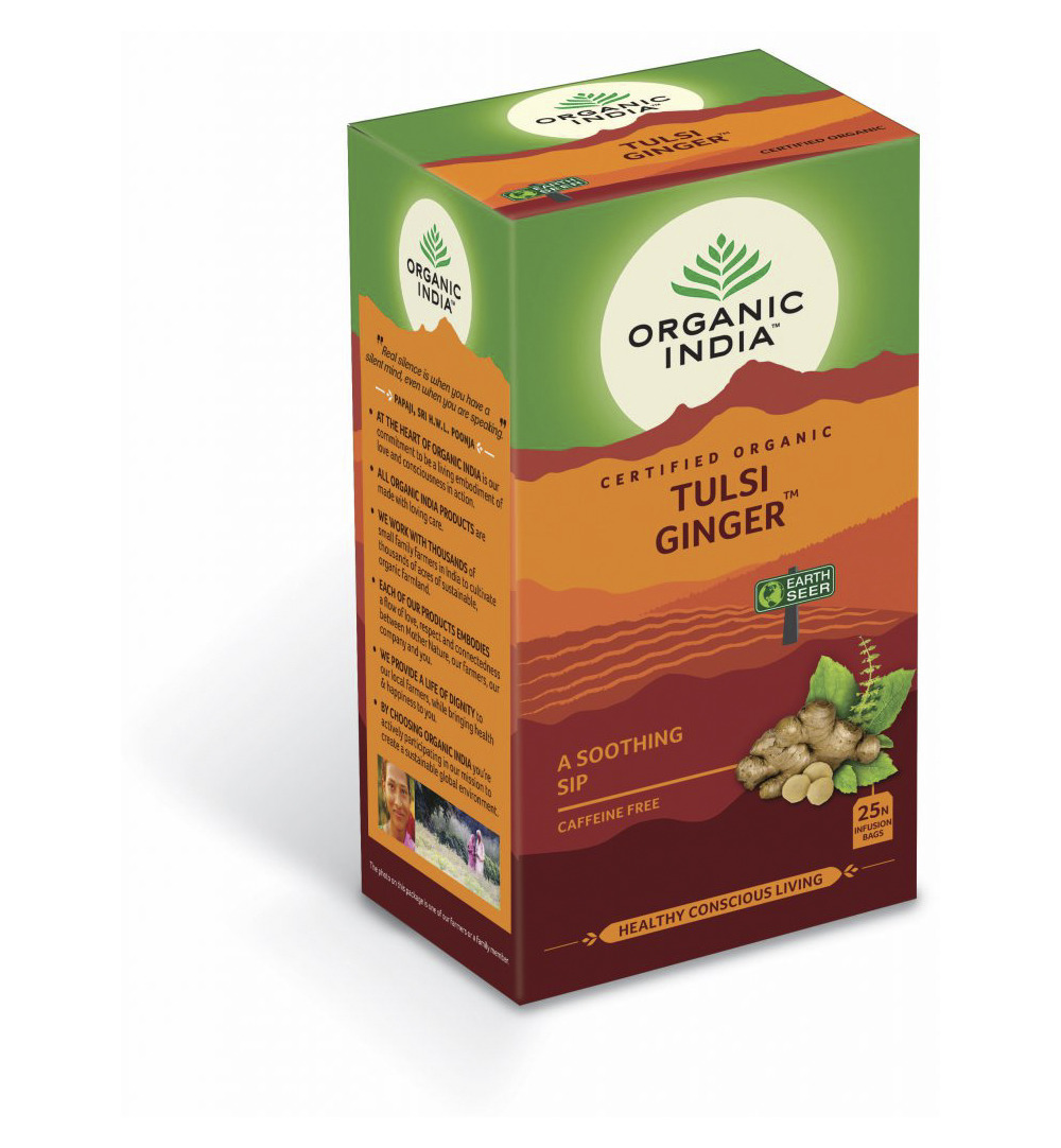Organic India Tulsi Ginger Thee Bio (25 stuks)