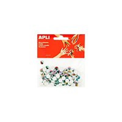 Apli - 100 yeux mobiles adhésifs - coloris assortis