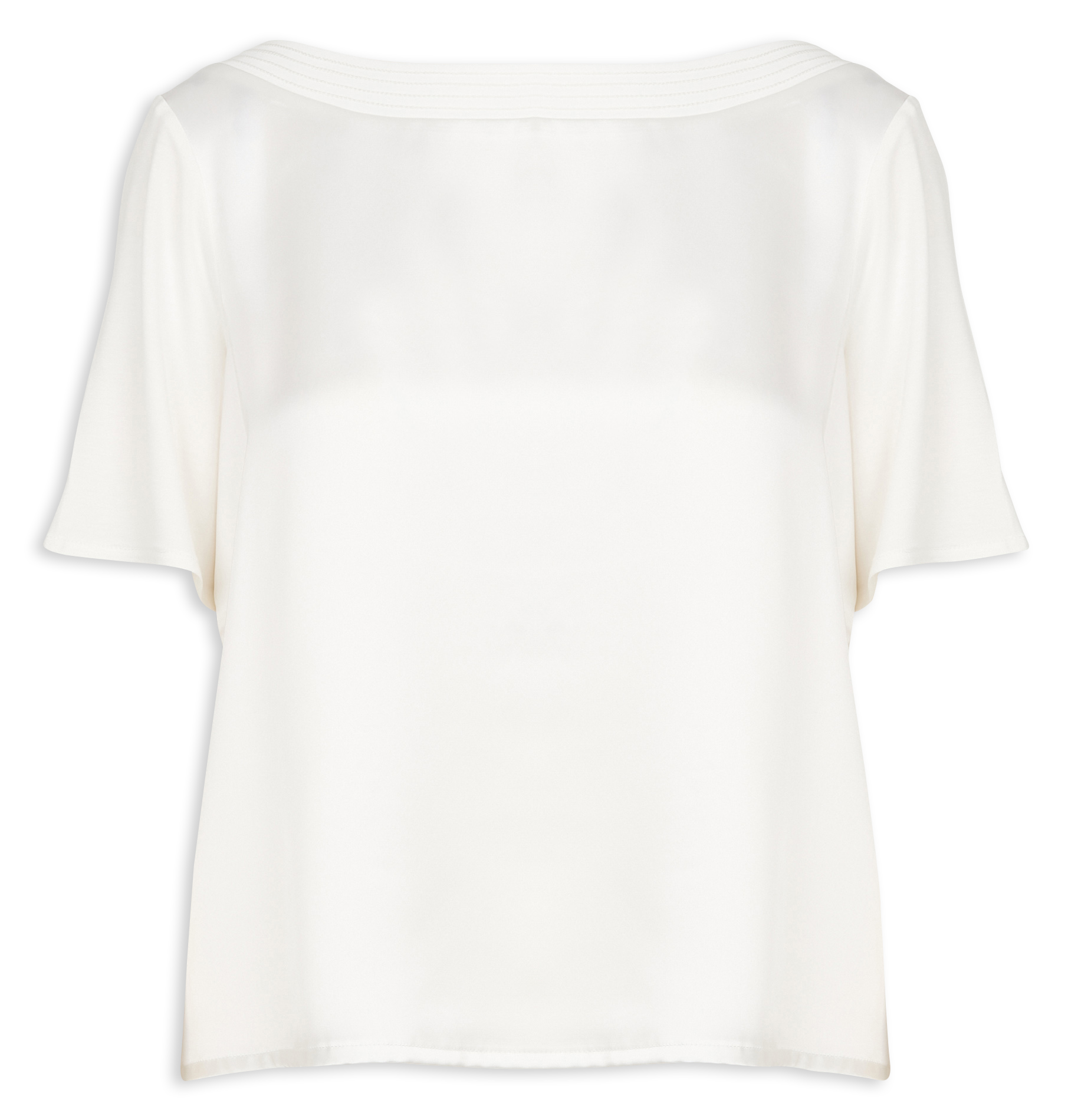 TROSI - Tee-shirt droit fluide à col rond | Beige