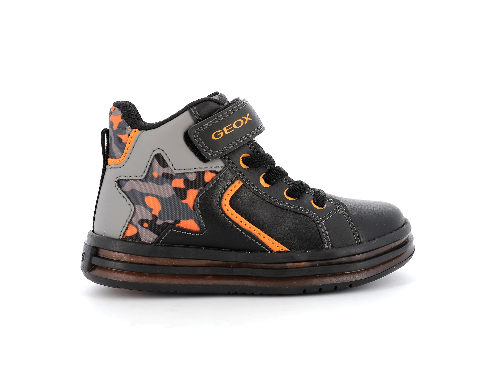 Geox-J PAWNEE BOY-J16FGA Matières combinées Noir Orange