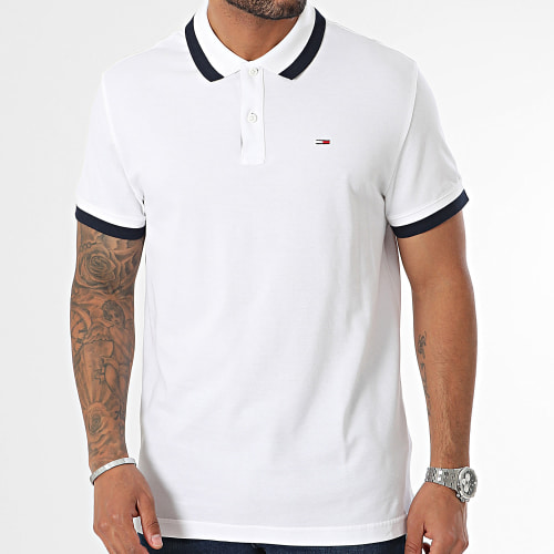 Polo Manches Courtes Solid Tipped 8313 Blanc
