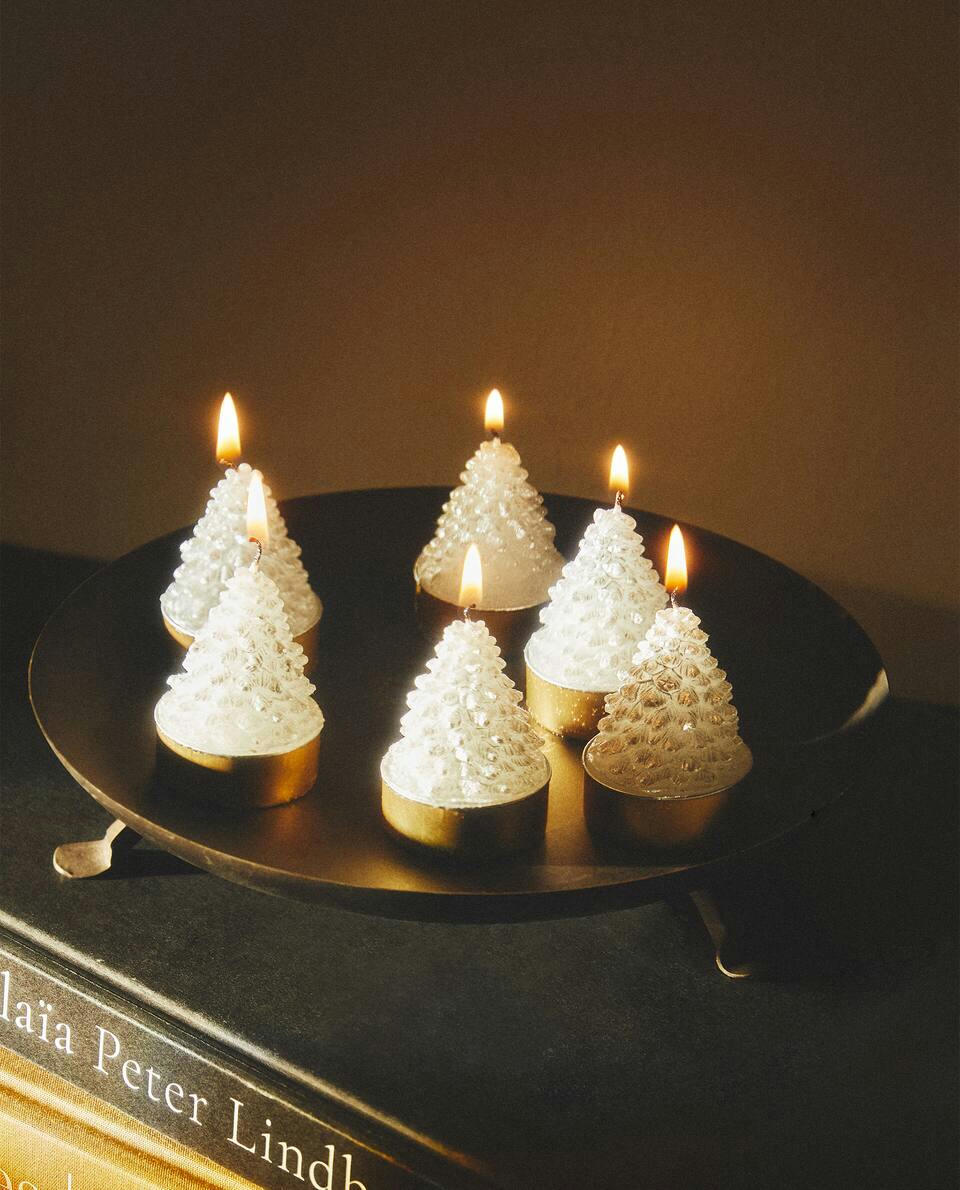 PACOTE DE VELAS DE ÁRVORE DE NATAL (PACOTE COM 6)