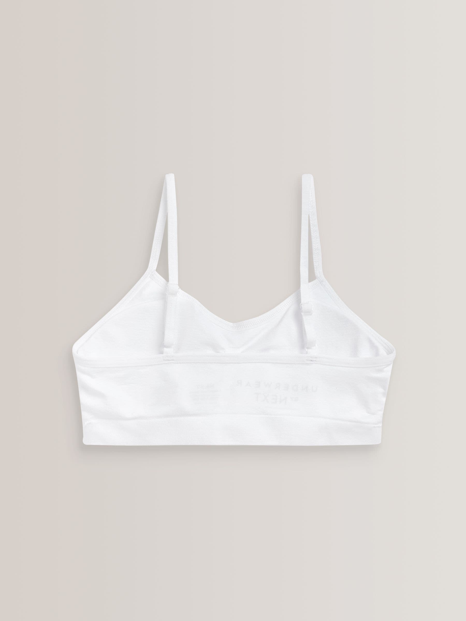 Wit - Naadloze Cropped Tops 2 Pack met uitneembare, licht gewatteerde cups (7-16jaar)