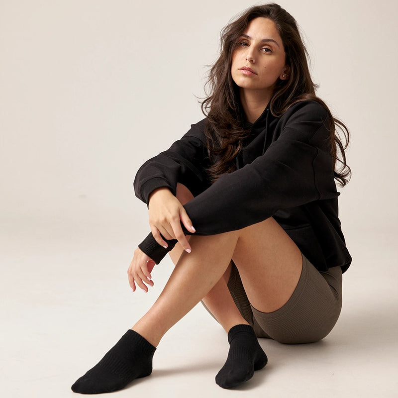 Quarter Socken aus Bio-Baumwolle Schwarz