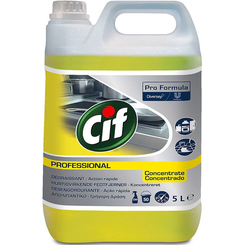 Dégraissant concentré cuisine multi-surfaces Cif Professional - Bidon de 5 L