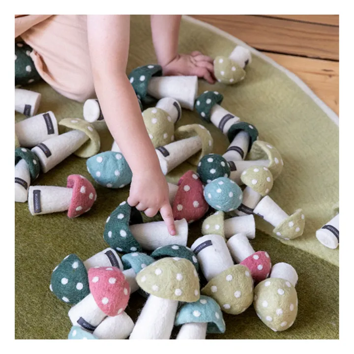 Muskhane Champignon Dotty décoratif en feutre | Vert Tilleul