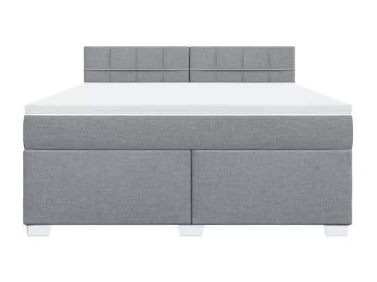 Sommier à lattes de lit avec matelas Gris clair 180x200cm Tissu