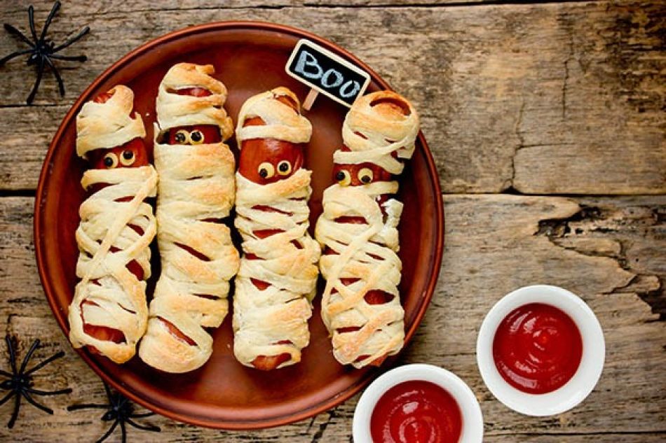 Mummieworstjes voor Halloween