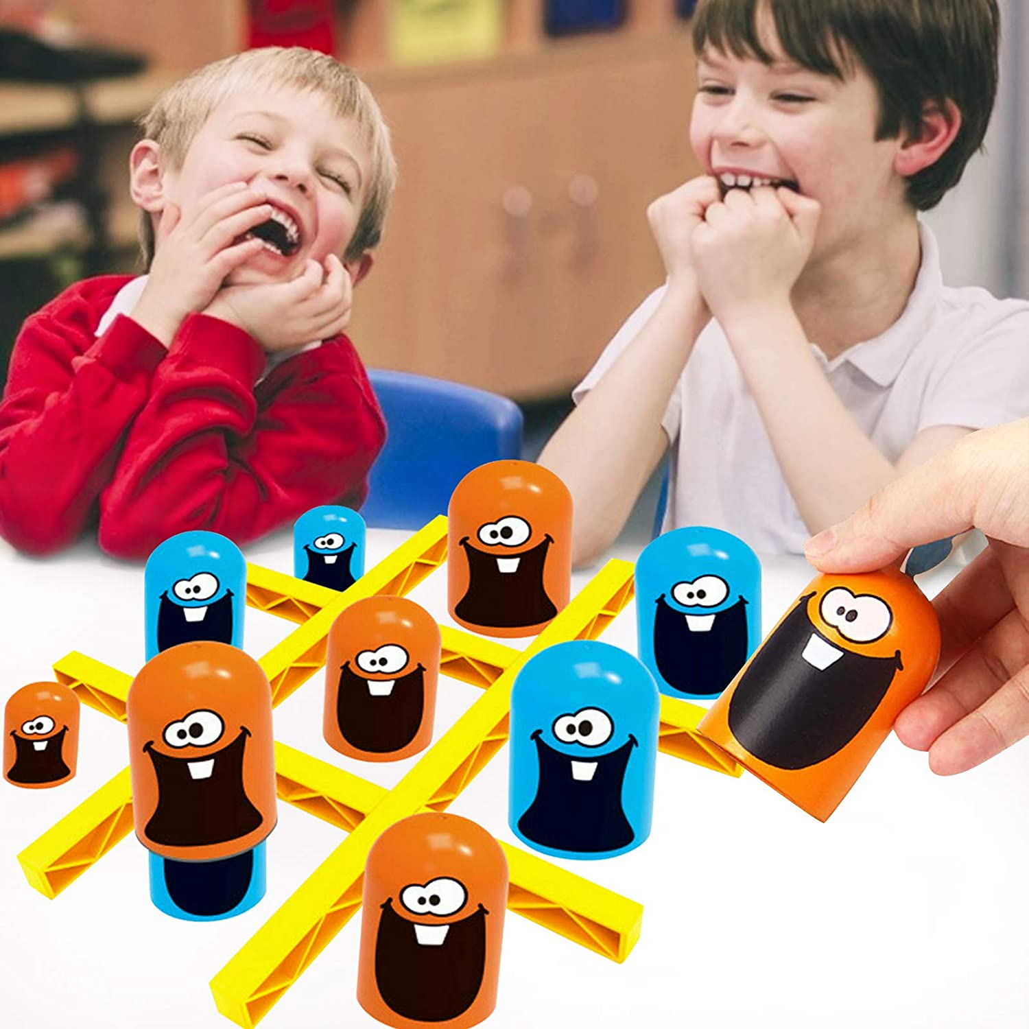 (22-tlg. Set) Tic Tac Toe Spiel Cartoon Gobble Strategisches Gesellschaftsspiel Gross isst Klein Drei Gewinnt