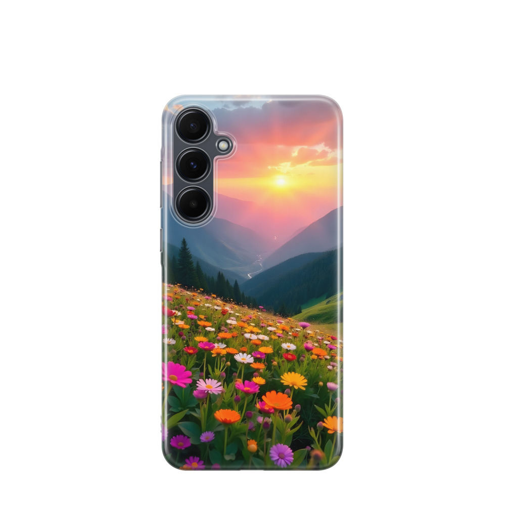 Samsung Galaxy A55 Gummi Hülle Blumenpoesie im Abendlicht - Versch. Farben