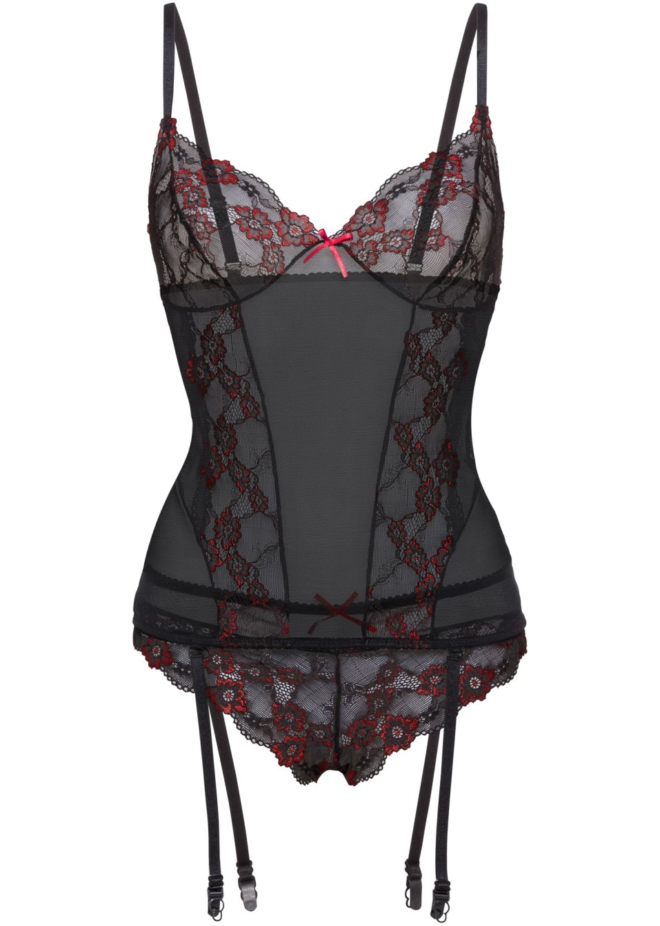 Top porte-jarretelles et slip (Ens. 2 pces.)