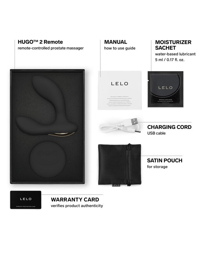 LELO HUGO 2 Fjernstyret Prostata Vibrator Sort