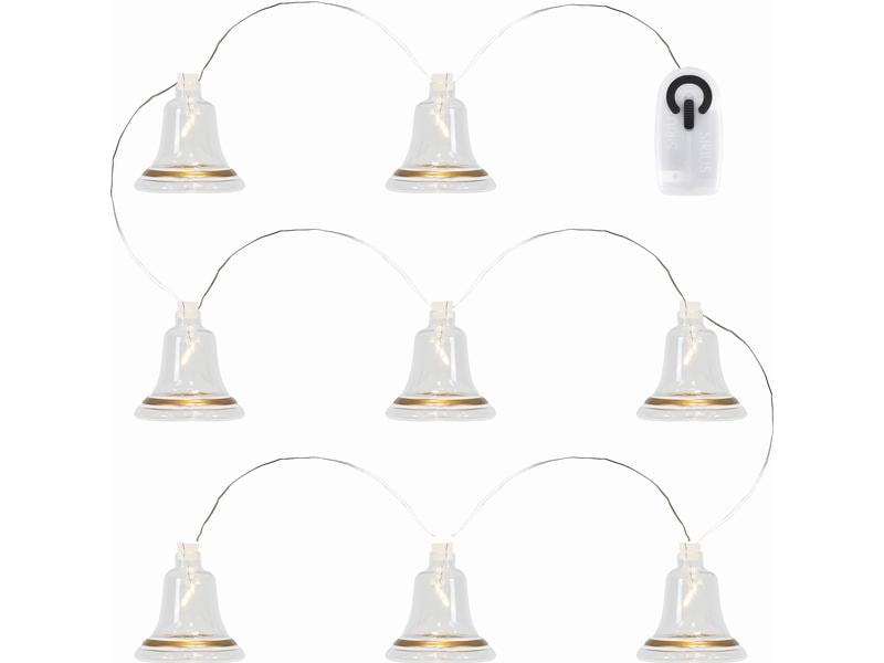 Sirius Weihnachtslichterkette Tiffany Glocke, 8 Lampen, Gol Lichterkette mit 8 Lämpchen aus Glas