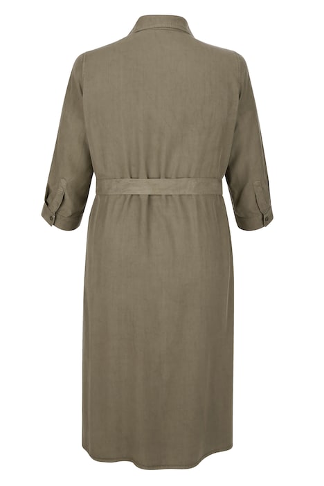 Hemdblusenkleid, Bindegürtel, 3/4-Ärmel