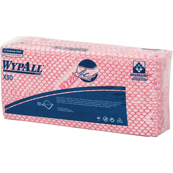 Lavettes non-tissées Wypall X80 Kimberly-Clark rouges, lot de 25