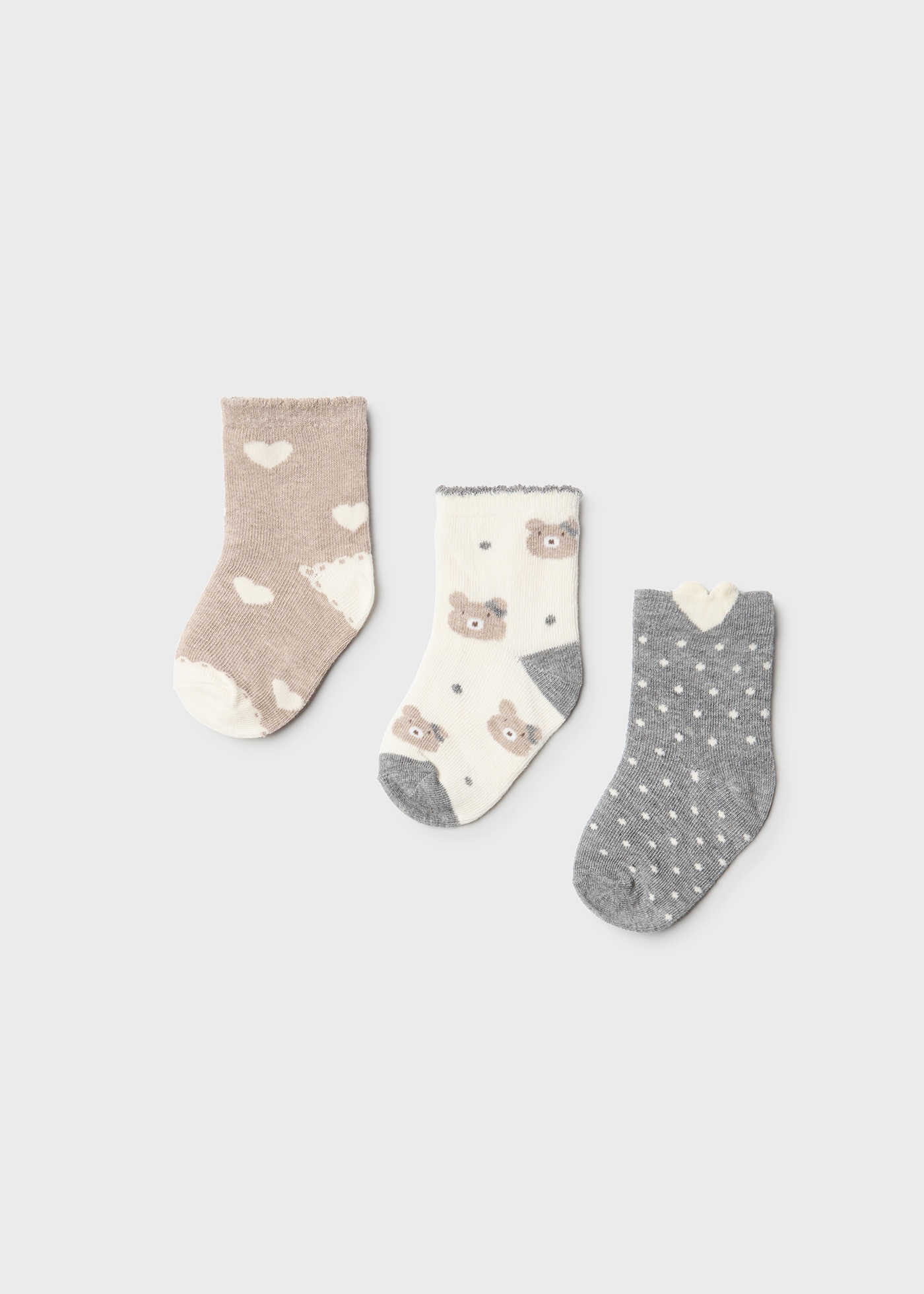 Conjunto de 3 meias de algodão orgânico para bebê